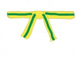 der 7 Kup: Gelb mit grünem Streifen