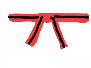 1. Kup - Der rot-schwarze Gürtel: 
Der letzte Gürtel vor dem Dan.