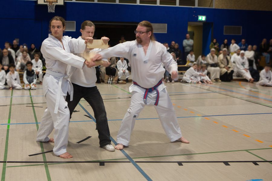 Beim Bruchtest müssen die Prüflinge des SSK-Taekwondo-Teams zeigen, wie sie Technik mit Geschwindigkeit kombinieren